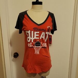 NWT: NBA Store Miami Heat Women's V-neck Short Sleeve Shirt